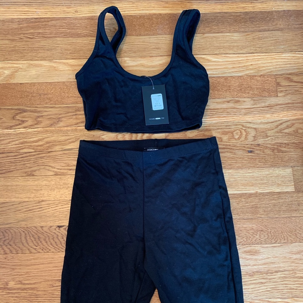 Fashion Nova Biker shorts and crop top